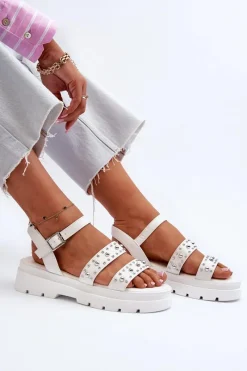 Sandały Płaskie><noscript><img width=