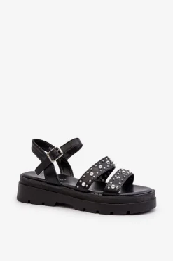 Sandały Płaskie><noscript><img width=