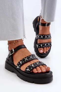 Sandały Płaskie><noscript><img width=