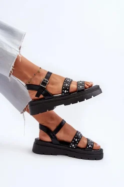 Sandały Płaskie><noscript><img width=