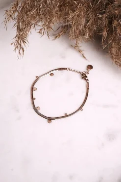 Sale Glam Chic Delikatna Bransoletka z Kółeczkami Różowe Złoto Liliana