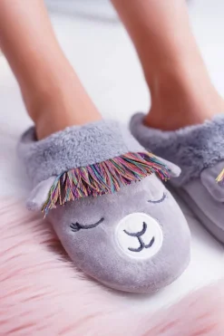 Online Domowe Damskie Klapki SOXO Lama Damskie Kapcie Klasyczne