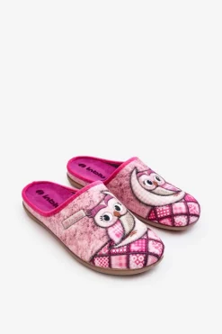 Best INBLU Domowe Klapki Klapki Sowa GF000018 Różowe Różowy