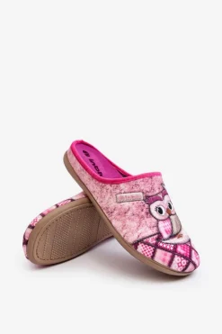 Best INBLU Domowe Klapki Klapki Sowa GF000018 Różowe Różowy