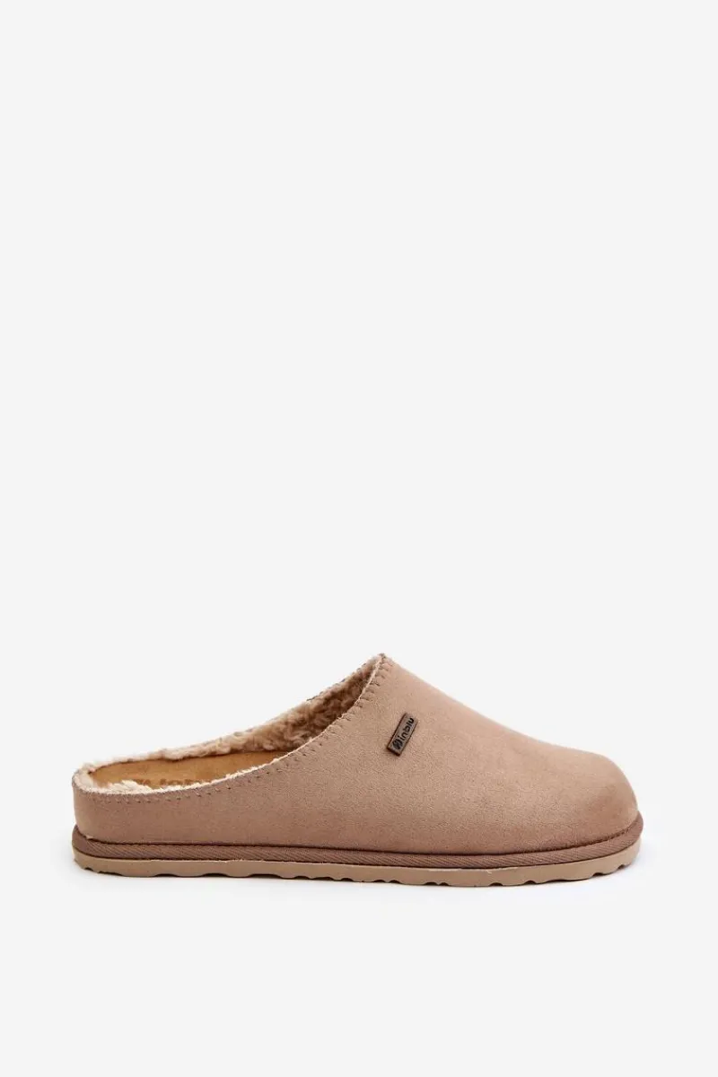 Sale INBLU Domowe Ocieplane Klapki Papcie CS-34-011 Beżowe