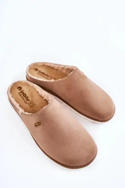 Sale INBLU Domowe Ocieplane Klapki Papcie CS-34-011 Beżowe