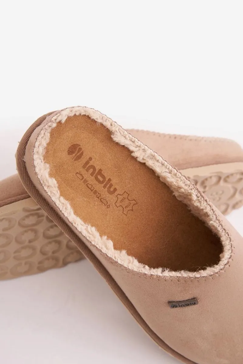 Sale INBLU Domowe Ocieplane Klapki Papcie CS-34-011 Beżowe