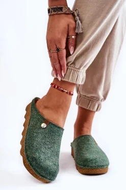 Kapcie Klasyczne|Klapki Damskie Klasyczne>INBLU Domowe Papcie Klapki Profilaktyczne DK-08-007 Zielone