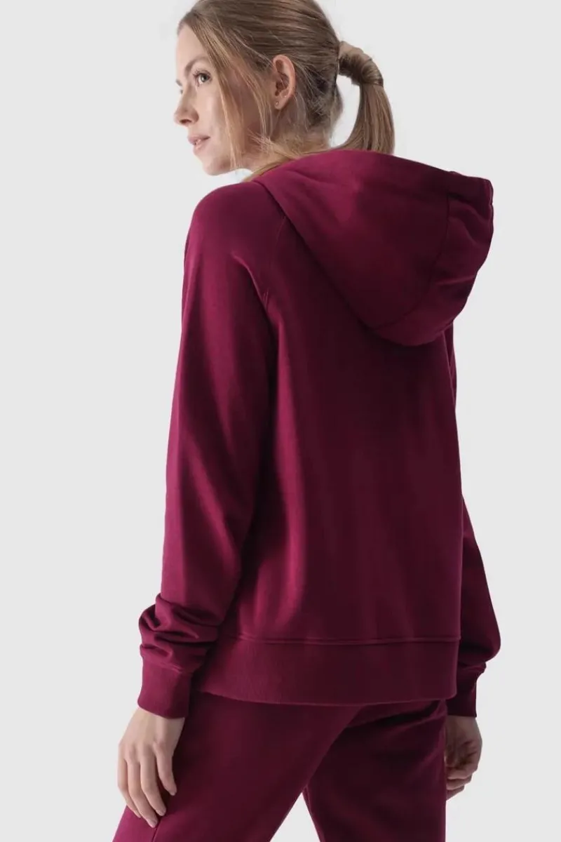 Dresowa Bluza Damska Z Kapturem Nierozpinana WMM00TSWSF1468-51S Fioletowa Damskie Bluzy Damskie|Odzież 4F