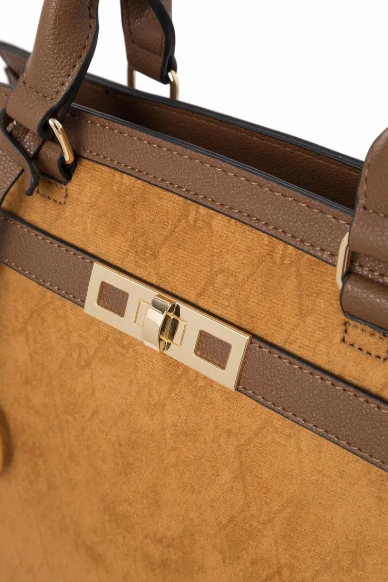 New Nobo Duża Klasyczna Torebka R1710-C017 Karmelowo-Brązowa