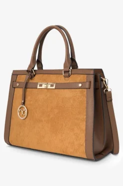 New Nobo Duża Klasyczna Torebka R1710-C017 Karmelowo-Brązowa