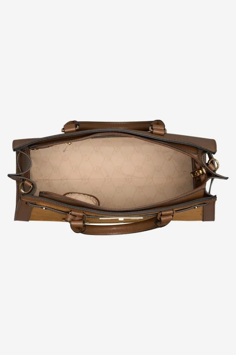 New Nobo Duża Klasyczna Torebka R1710-C017 Karmelowo-Brązowa