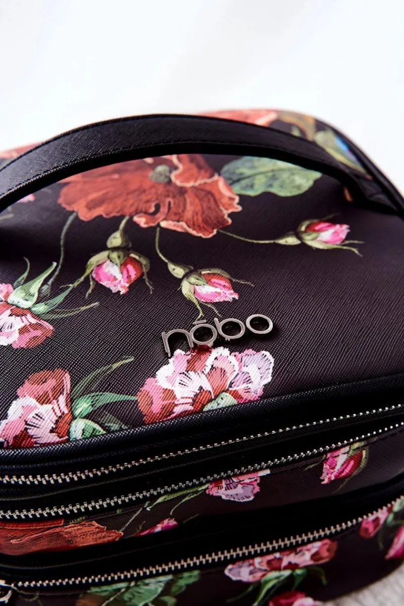Kosmetyczki Damskie>Nobo Duża Kosmetyczka Kwiaty L0020-CM05 Brązowa