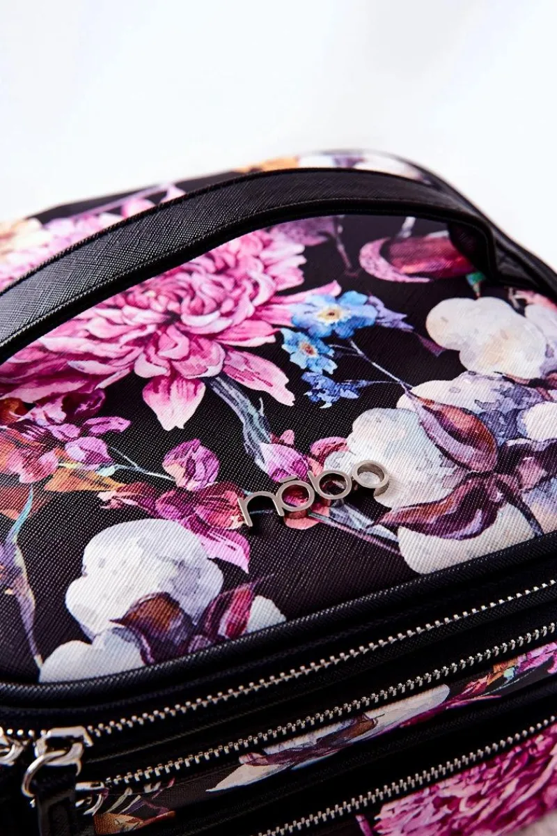 Hot Nobo Duża Kosmetyczka Kwiaty L0020-CM04 Czarna