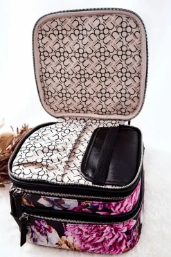 Hot Nobo Duża Kosmetyczka Kwiaty L0020-CM04 Czarna