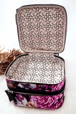 Hot Nobo Duża Kosmetyczka Kwiaty L0020-CM04 Czarna