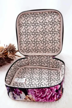 Hot Nobo Duża Kosmetyczka Kwiaty L0020-CM04 Czarna