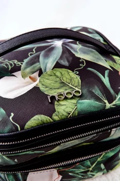 Clearance Duża Kosmetyczka Liście L0020-CM08 Czarna Damskie Kosmetyczki Damskie