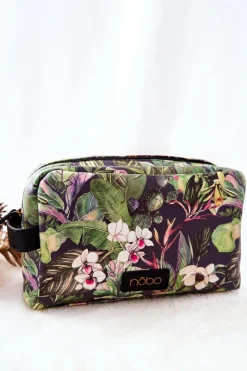 Kosmetyczki Damskie>Nobo Duża Kosmetyczka L0030-CM08 Czarno-Zielona