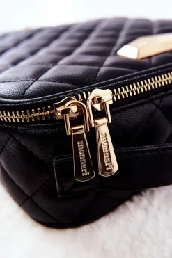 New Duża Kosmetyczka Pikowana CSM0040-020 Czarna Damskie Kosmetyczki Damskie