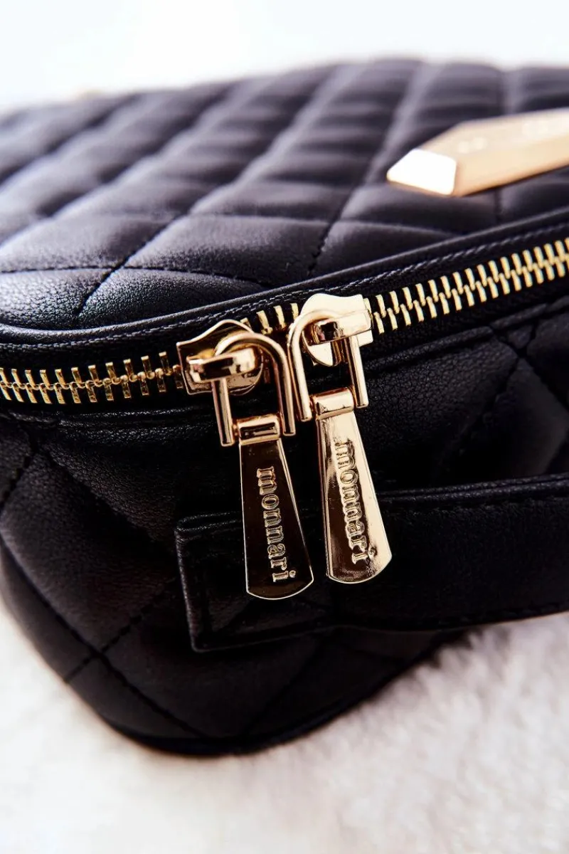 New Duża Kosmetyczka Pikowana CSM0040-020 Czarna Damskie Kosmetyczki Damskie