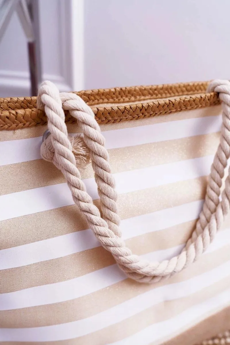 Torebki Plażowe>Boto Duża Plażowa Torebka Shopper Beżowa