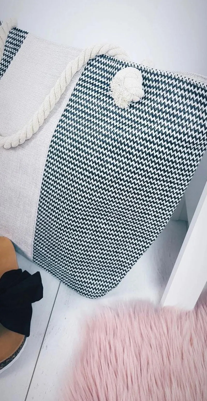 Torebki Plażowe>Boto Duża Plażowa Torebka Worek ze Sznurem Czarna