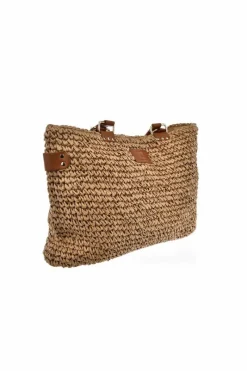 Sale Duża Torba Z Plecionki Big Star NN574107 Beżowa Torebki Plażowe|Torebki Klasyczne