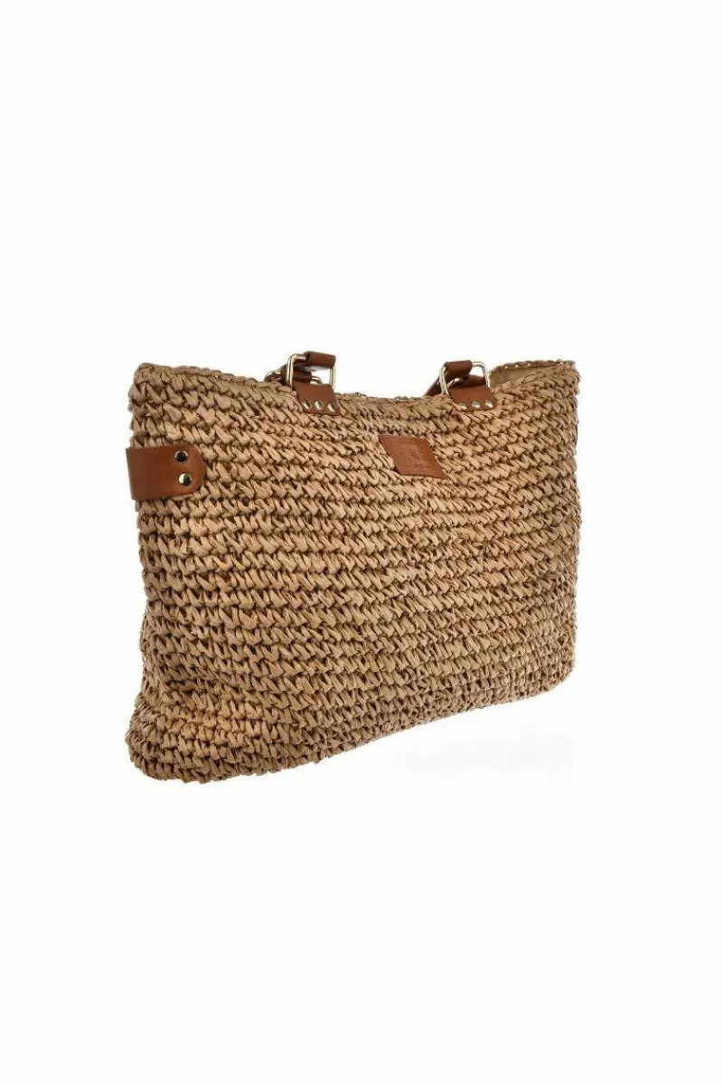 Sale Duża Torba Z Plecionki Big Star NN574107 Beżowa Torebki Plażowe|Torebki Klasyczne