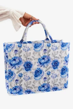 Torebki Klasyczne>Boto Duża Torebka W Róże Niebieska Mooch