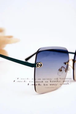 Outlet Boto Duże Damskie Okulary Przeciwsłoneczne 400UV E4721 Zielone