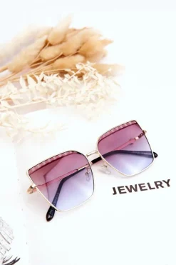 Clearance PRIUS Duże Okulary Przeciwsłoneczne V303 Gradient Brązowo-Fioletowy