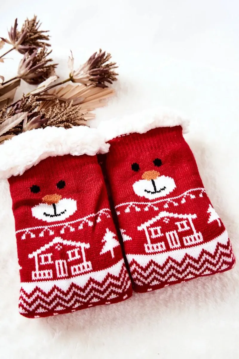 Hot Długie Skarpetki Świąteczny Wzór Renifer Czerwone Skarpetki|Skarpetki