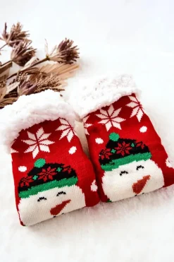 Discount Długie Skarpetki Świąteczny Wzór Bałwan Czerwone Skarpetki|Skarpetki