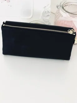 Sale Boto Duży Damski Czarny Portfel z Brelokiem Serduszko