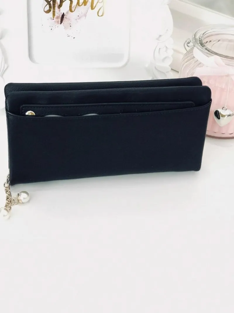 Sale Duży Damski Czarny Portfel Portfele