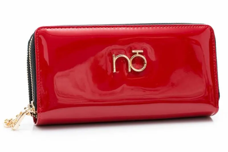 Duży Damski Czerwony Lakierowany Portfel Portfele