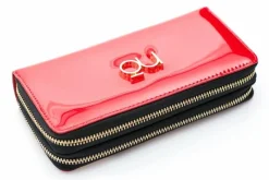 Duży Damski Czerwony Lakierowany Portfel Portfele