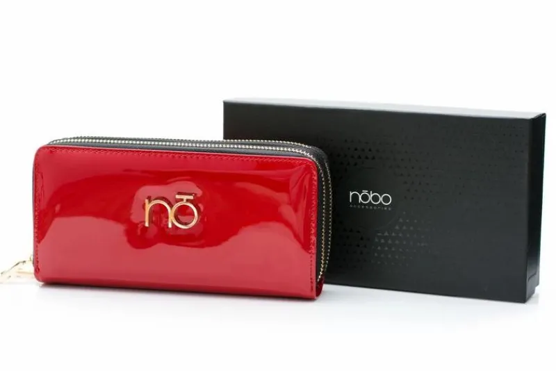 Duży Damski Czerwony Lakierowany Portfel Portfele