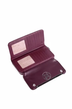 Sale Duży Damski Skórzany Portfel Bordowy Elissie Portfele