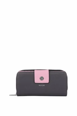 Boto Duży Portfel Damski Na Suwak Szaro-Różowy Huntress