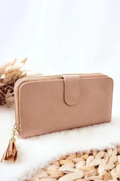 Best Duży Portfel Damski Z Dodatkowymi Portmonetkami Beżowy Portfele