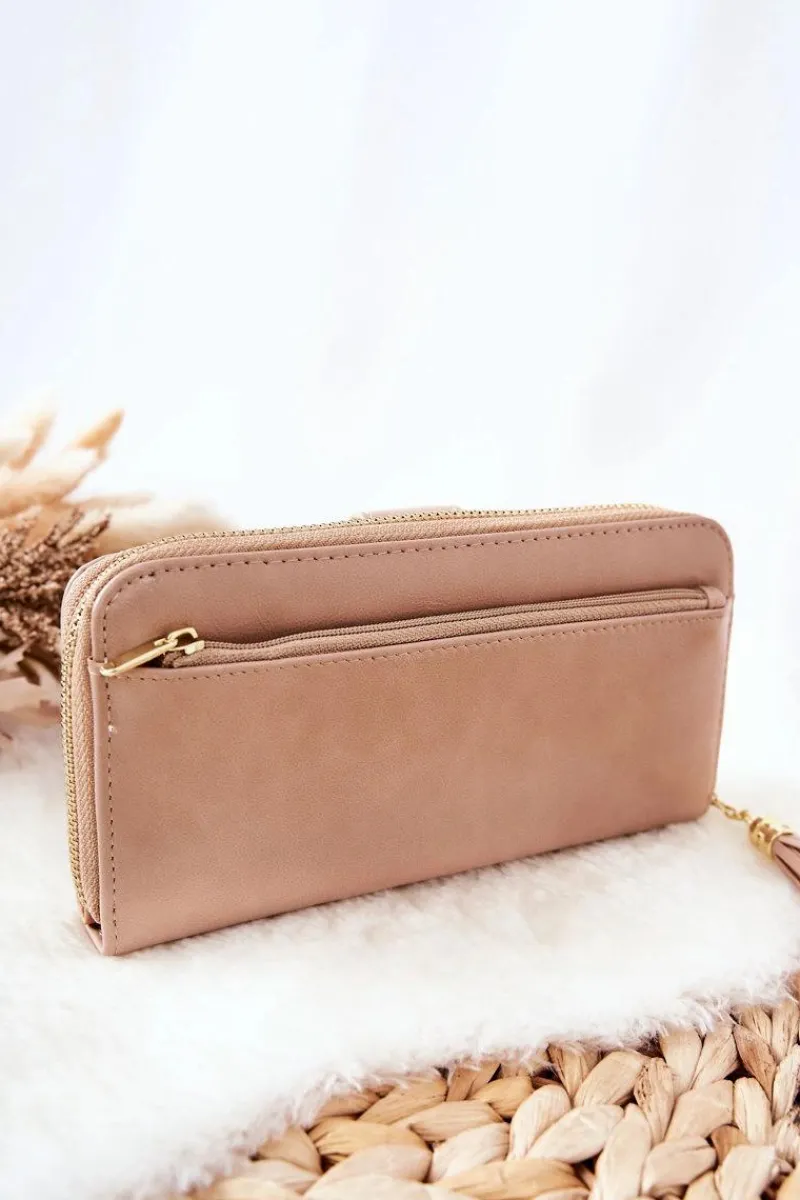 Best Duży Portfel Damski Z Dodatkowymi Portmonetkami Beżowy Portfele