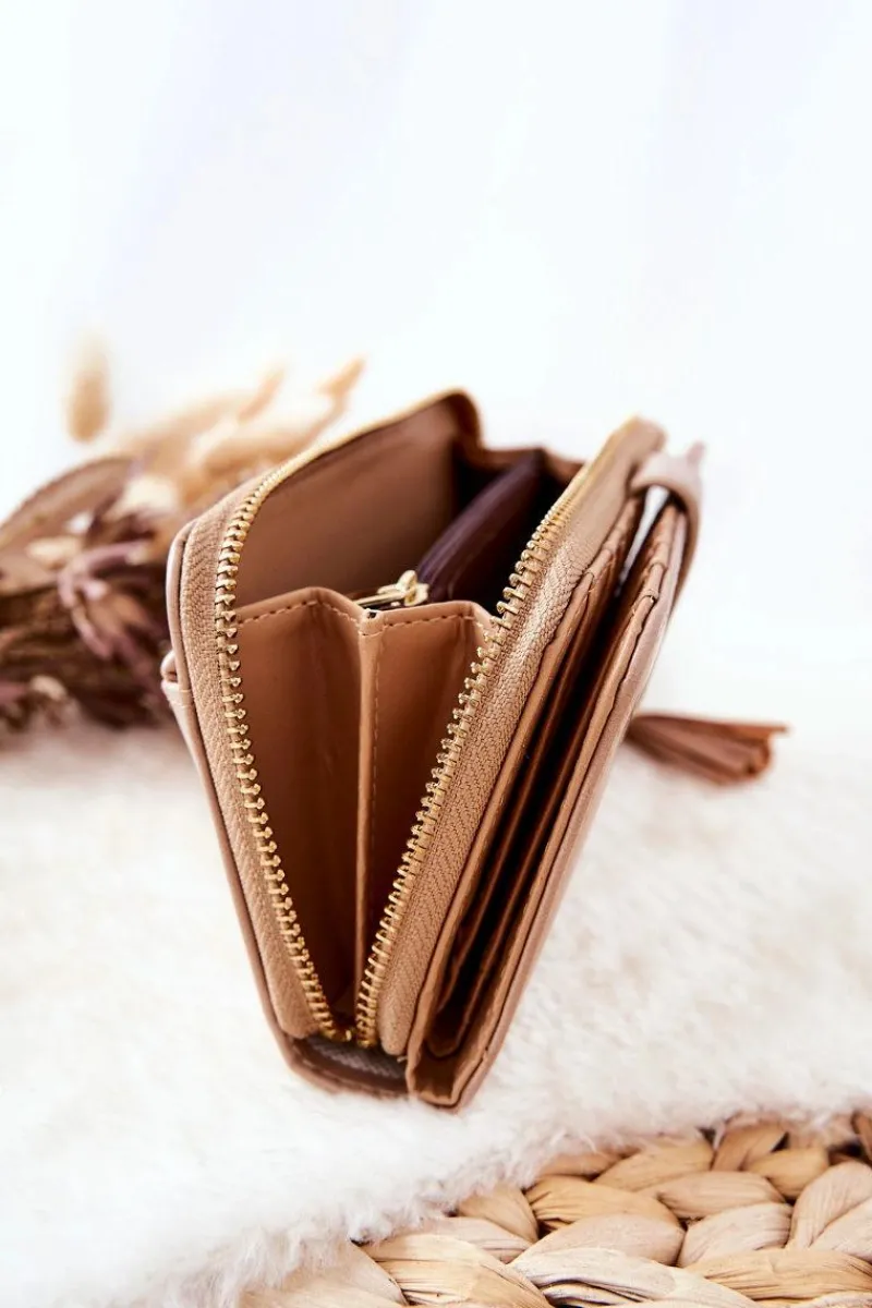 Best Duży Portfel Damski Z Dodatkowymi Portmonetkami Beżowy Portfele