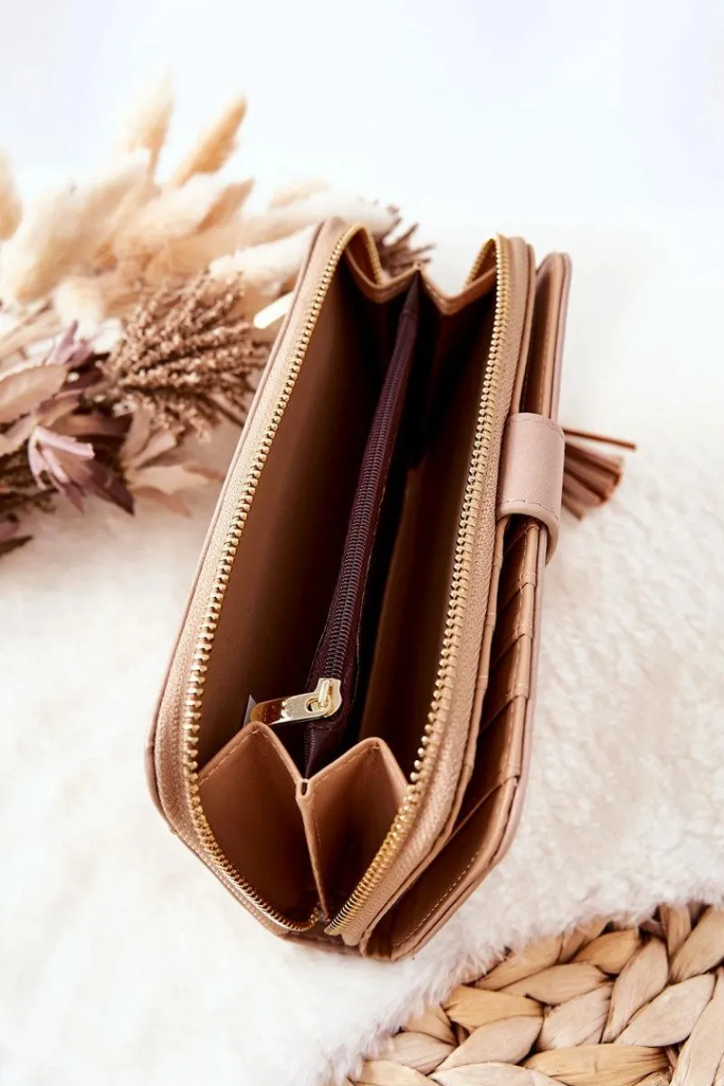 Best Duży Portfel Damski Z Dodatkowymi Portmonetkami Beżowy Portfele