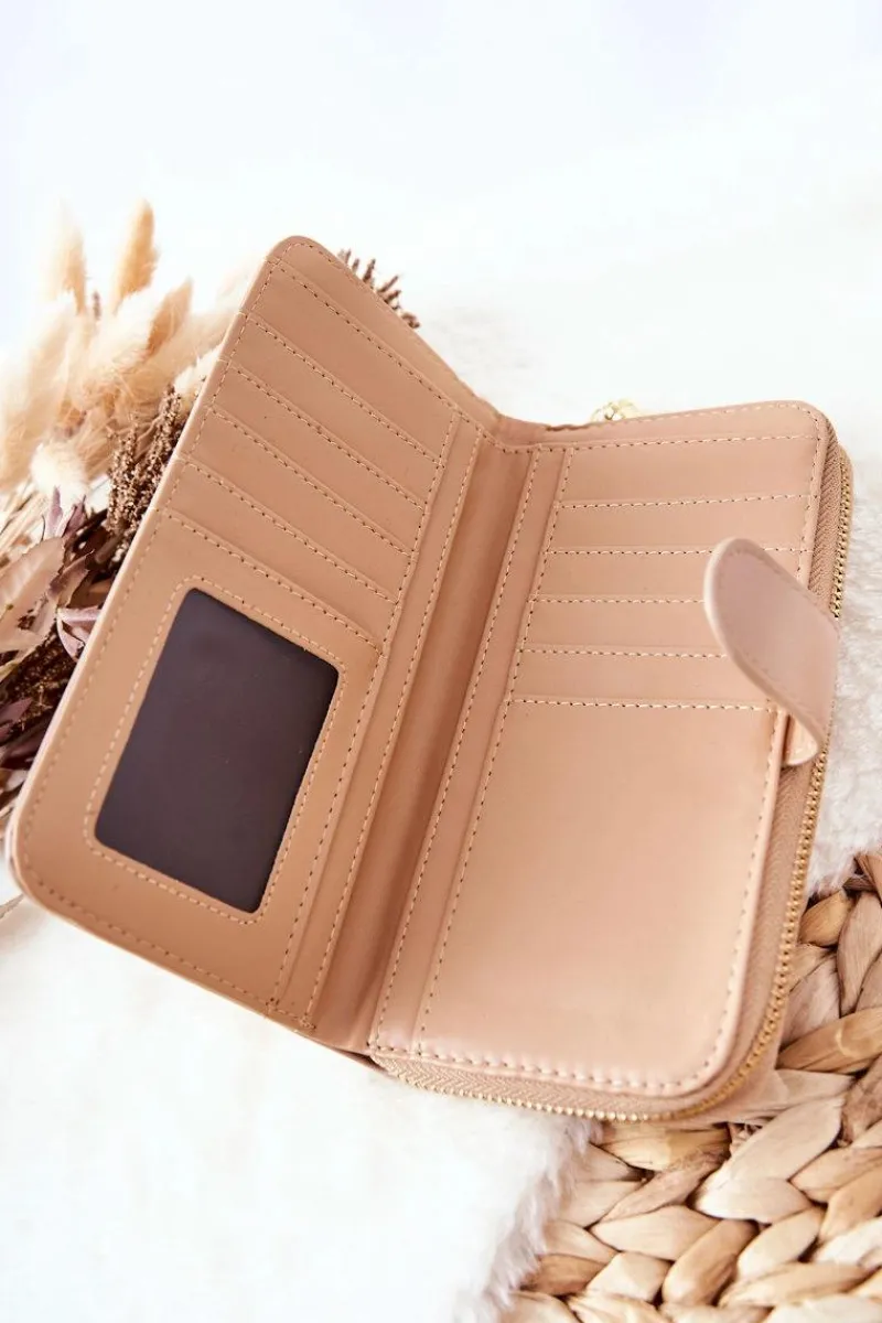 Best Duży Portfel Damski Z Dodatkowymi Portmonetkami Beżowy Portfele