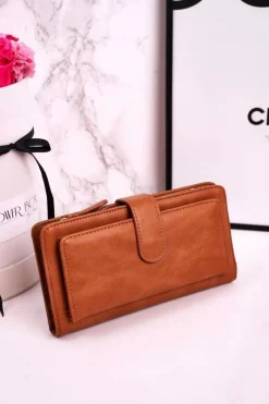 Best Boto Duży Portfel Damski Z Dodatkowym Miejscem Na Karty Brązowy