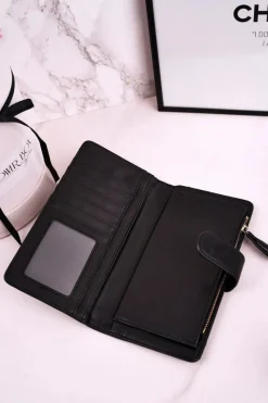Boto Duży Portfel Damski Z Dodatkowym Miejscem Na Karty Czarny