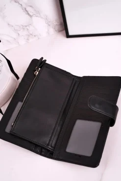 Boto Duży Portfel Damski Z Dodatkowym Miejscem Na Karty Czarny