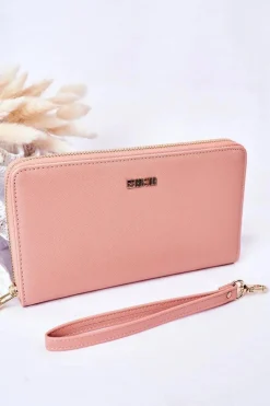 New Big Star Shoes Duży Skórzany Portfel Big Star HH674002 Różowy